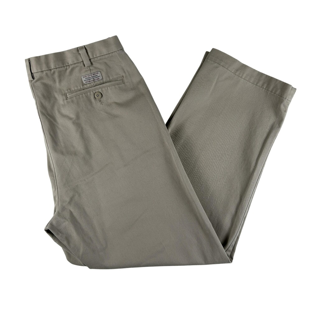 Old Navy Pants Mens 38x29 Beige Plain Front Khakis 100% Cotton Chino Casual Y2K